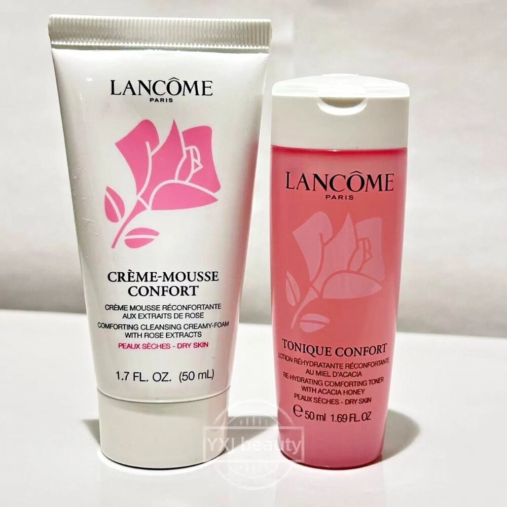 Lancome Creamy Foam Cleanser + Hydrating Toners Set Travel size 50 ml/1.7 oz~New